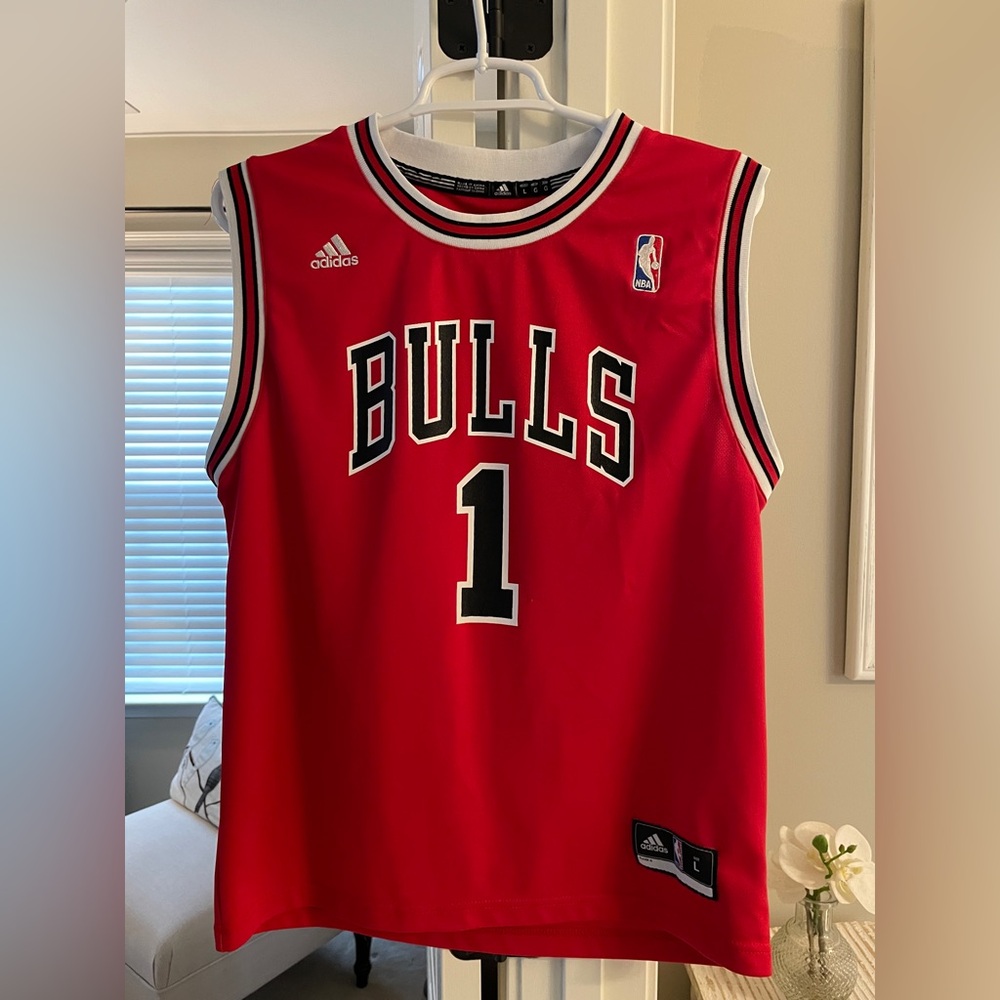 Adidas Chicago Bulls #1 Derrick Rose Basketball Jersey - Youth Large